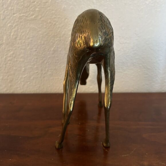 Vintage Brass Spotted Doe Deer Mid Century Modern MCM Decor Heavy 8”x 8” - Picture 4 of 8